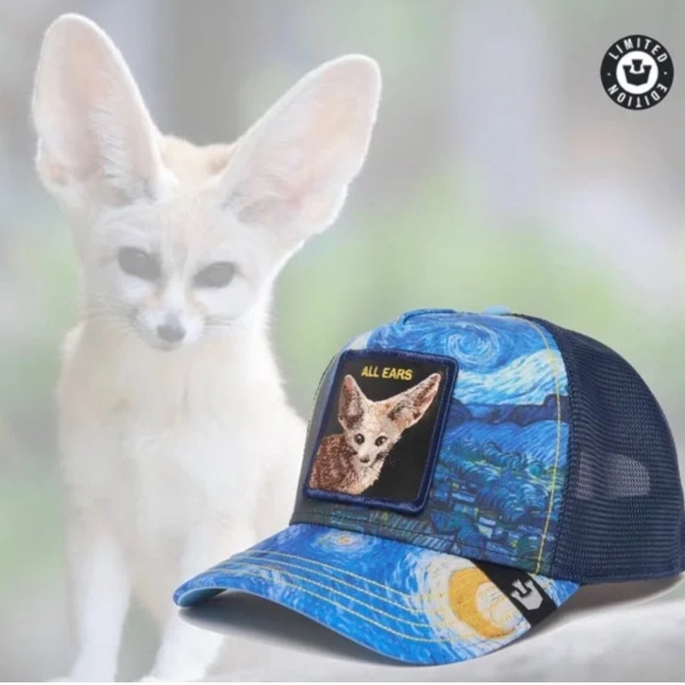 Goorin Bros Animal Farm Trucker Baseball Snapback Hat Cap All Ears Ergo Cat Blue
